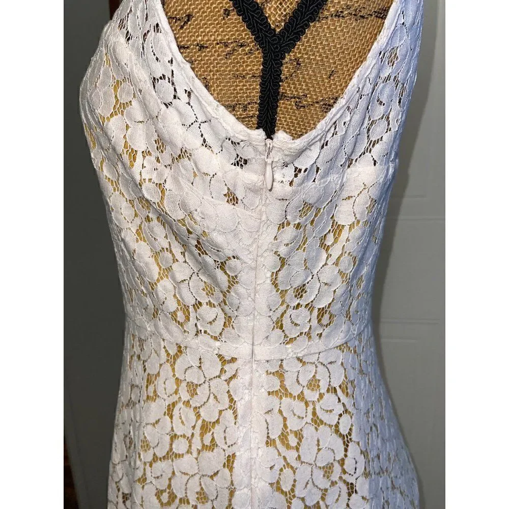 I Heart Ronson Cream Sleeveless Tank‎ Dress With Gold Lining - Size 8